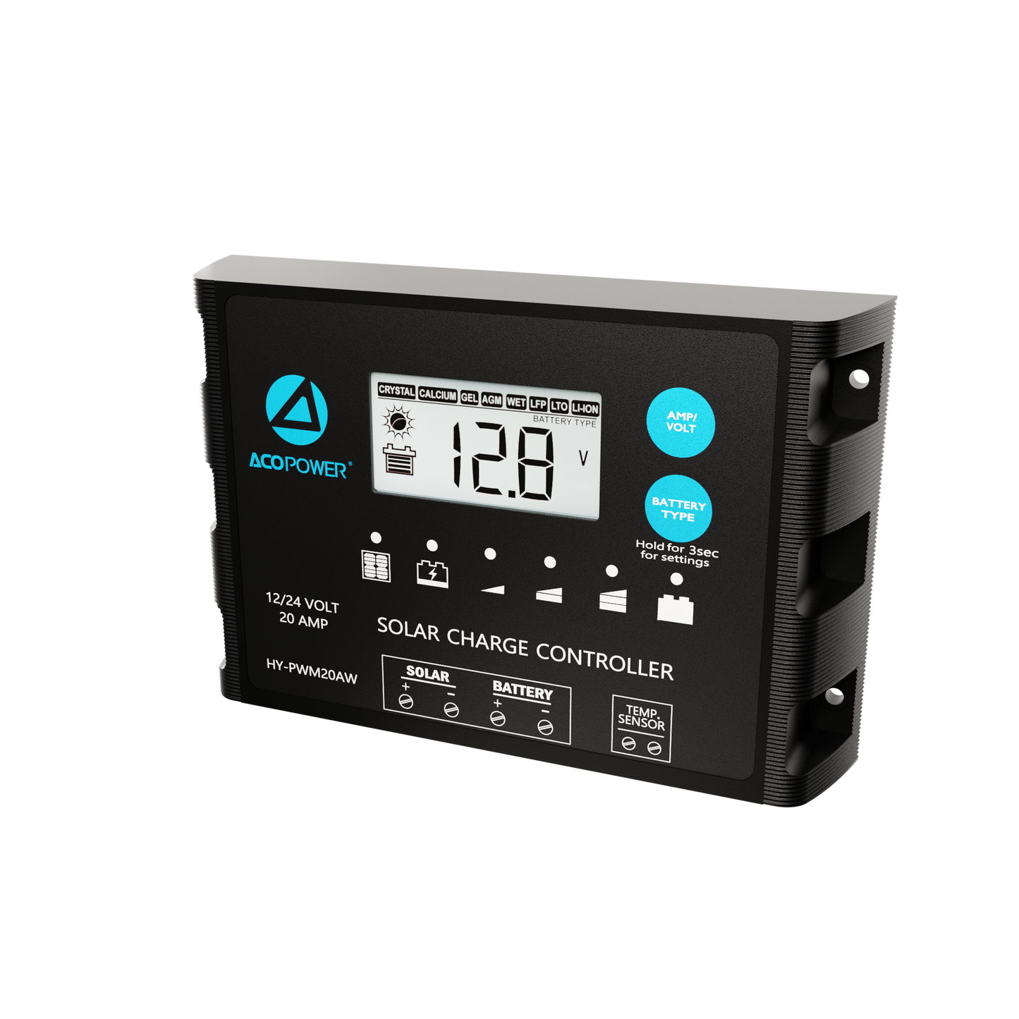 ProteusX 20A PWM Charge Controller w/ Alligator Clips & Solar Connector