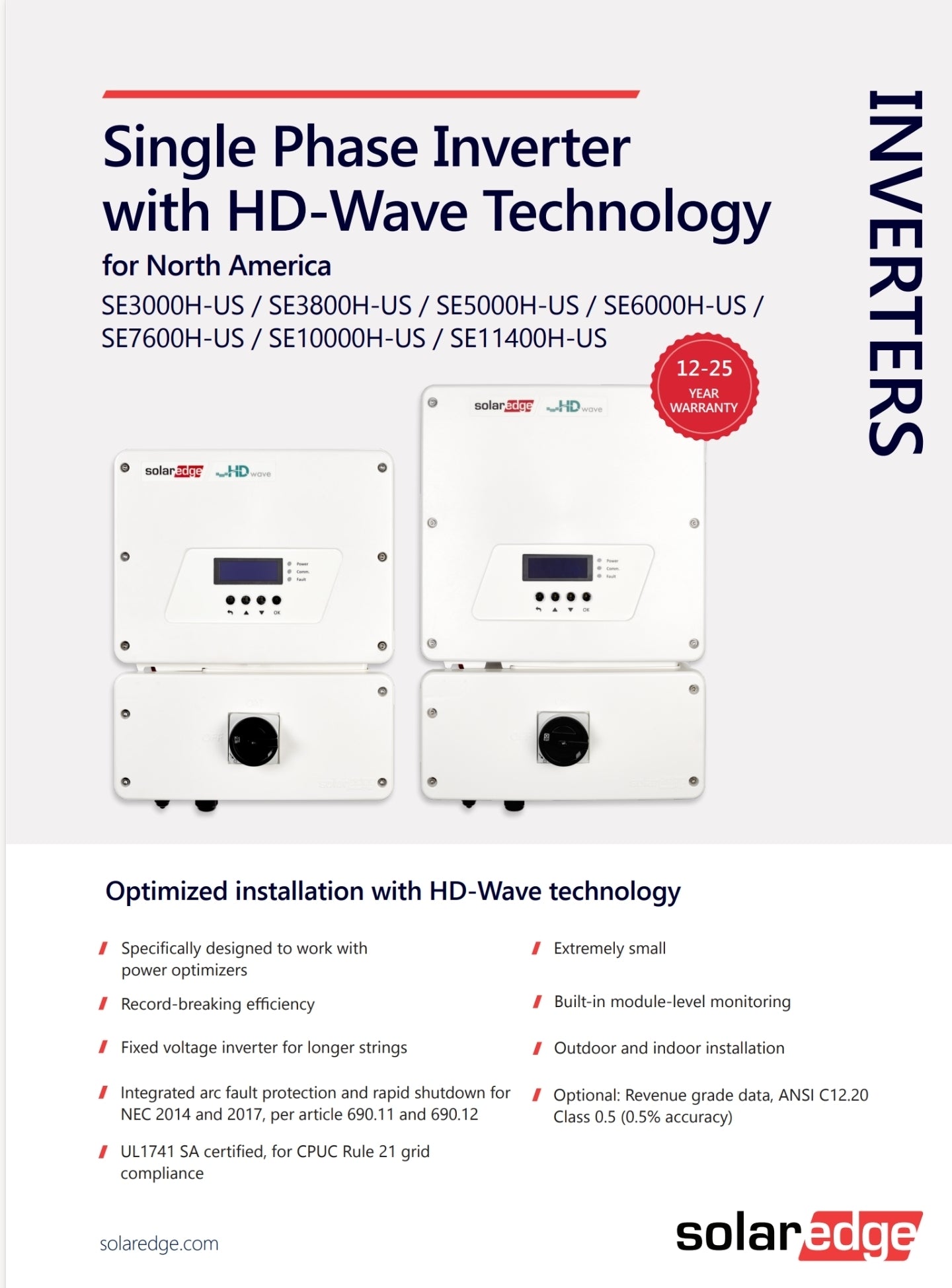 Solar Edge HD Wave 5000H Inverter
